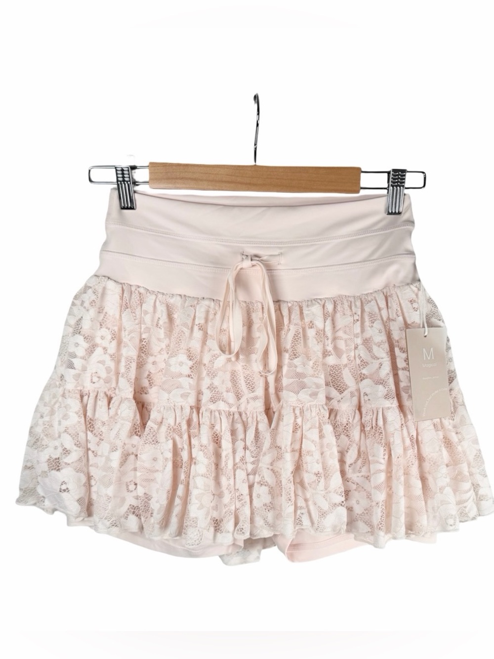 Popflex Active Lace Pirouette Skort Tutu Pink Tiered Circle Performance Skirt M - Picture 2 of 7